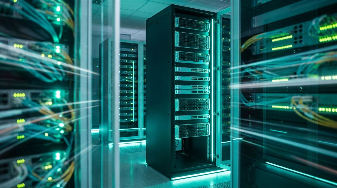 Server racks in a modern data centre